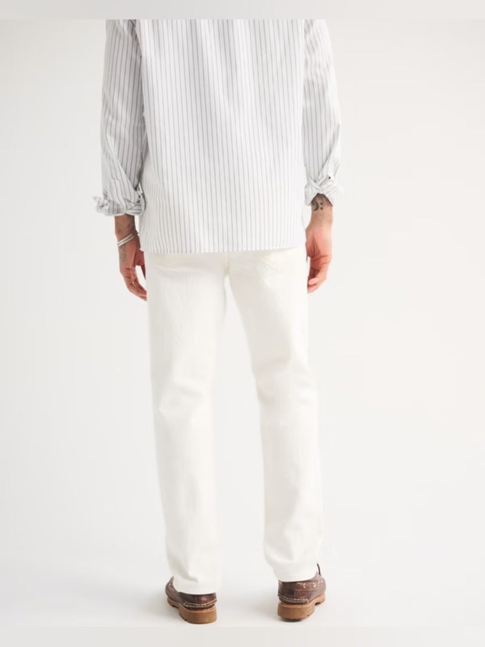 Abercrombie & Fitch Men’s White A&F Vintage Stretch 90’s Straight Jeans - Picture 5 of 13